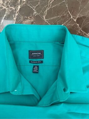 Arrow Men's Dress Shirt in Teal Green